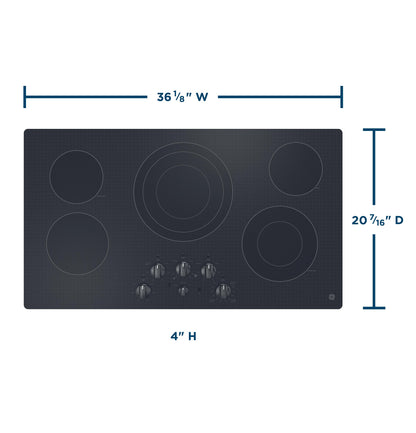 JEP5036DTBB GE® 36" Built-In Knob Control Electric Cooktop
