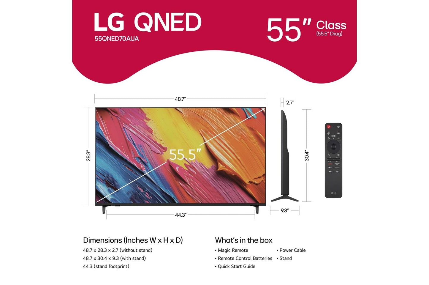 Lg 55QNED70AUA 55 Inch Class LG QNED AI QNED70A 4K Smart TV 2025