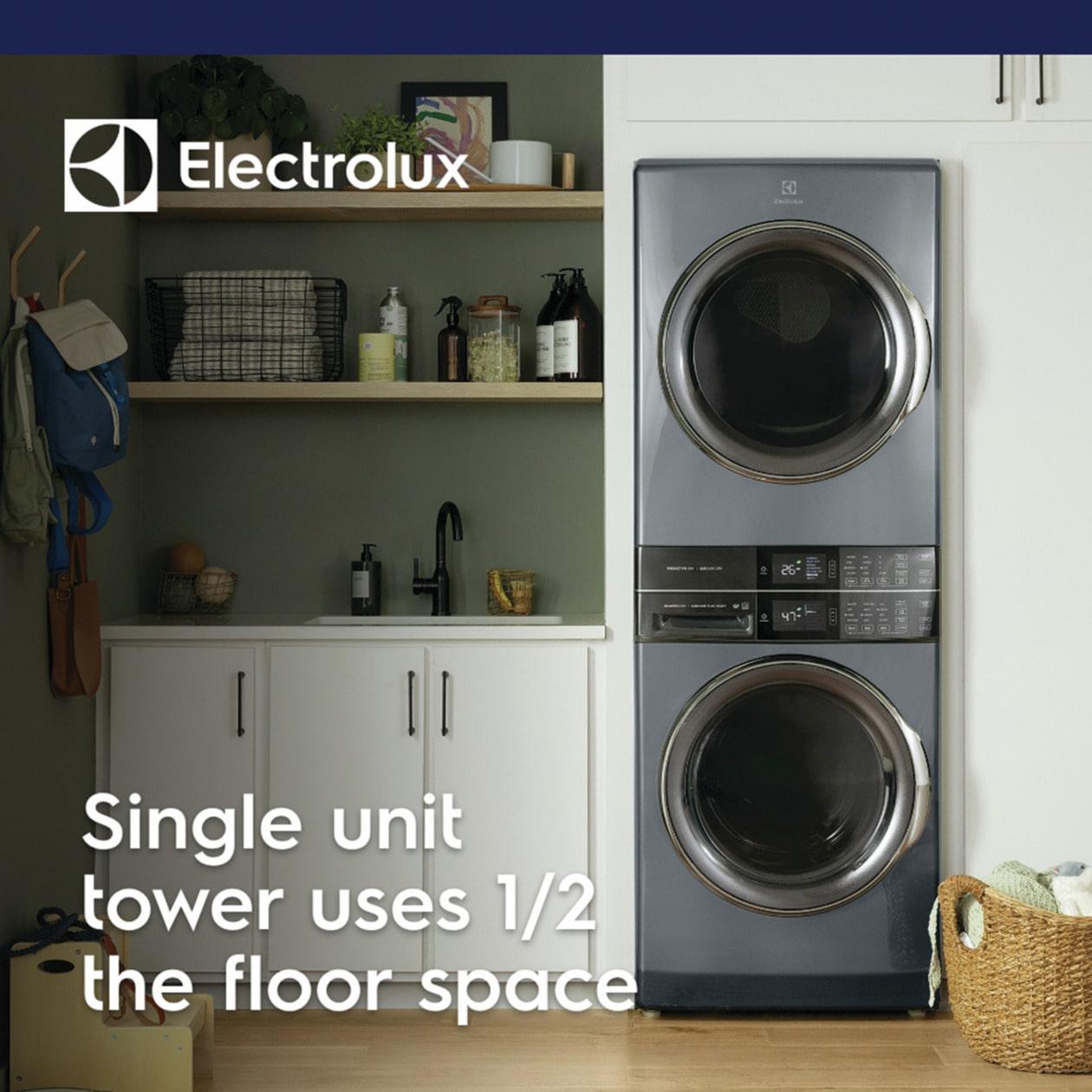 ELTE7600AT Electrolux Laundry Tower Single Unit Front Load 4.5 Cu. Ft. Washer & 8 Cu. Ft. Electric Dryer