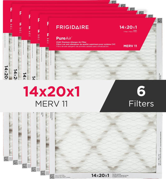 Frigidaire HVAC1420116 PureAir® 14" x 20" x 1" MERV 11 Premium Allergen Air Filter - 6 Pack
