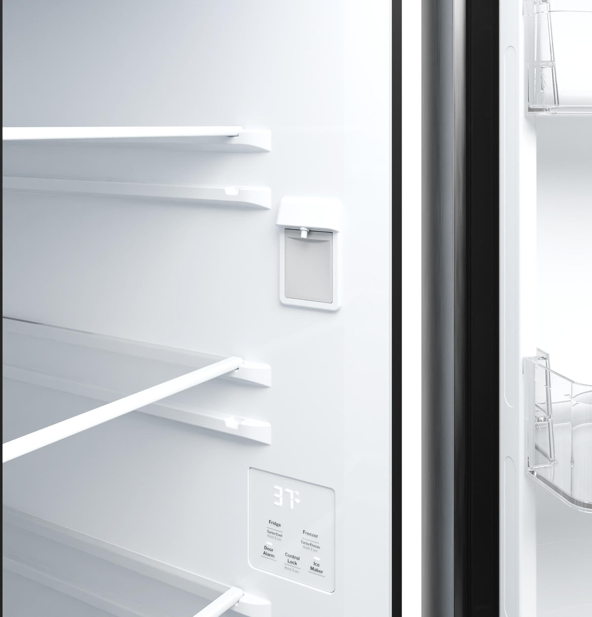 GKS24NYYFS GE® 24.2 Cu. Ft. Counter-Depth Side-By-Side Refrigerator with Internal Dispenser and In-Door Icemaker