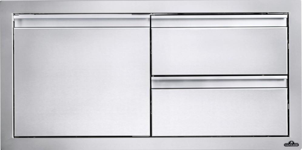 Napoleon Bbq BI36161D2DR 36 x 16 inch Single Door & Double Drawer Combo, Stainless Steel