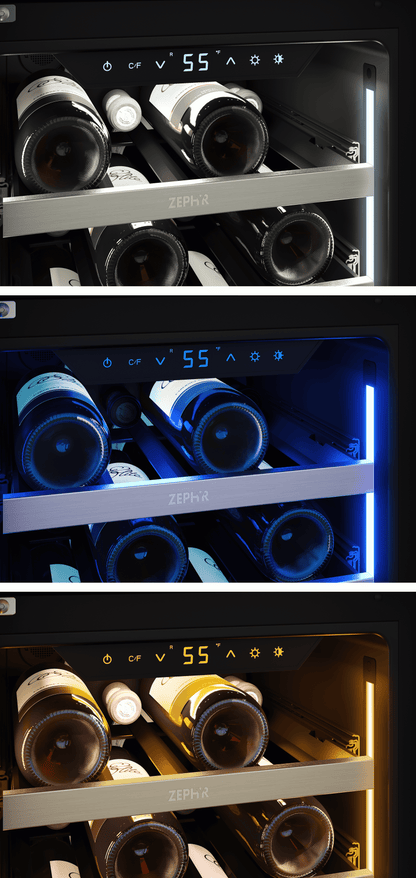 Zephyr PRW15C01CG Presrv Wine Cooler, 15in UC, SS+Gls, Rvs Door, 1Z