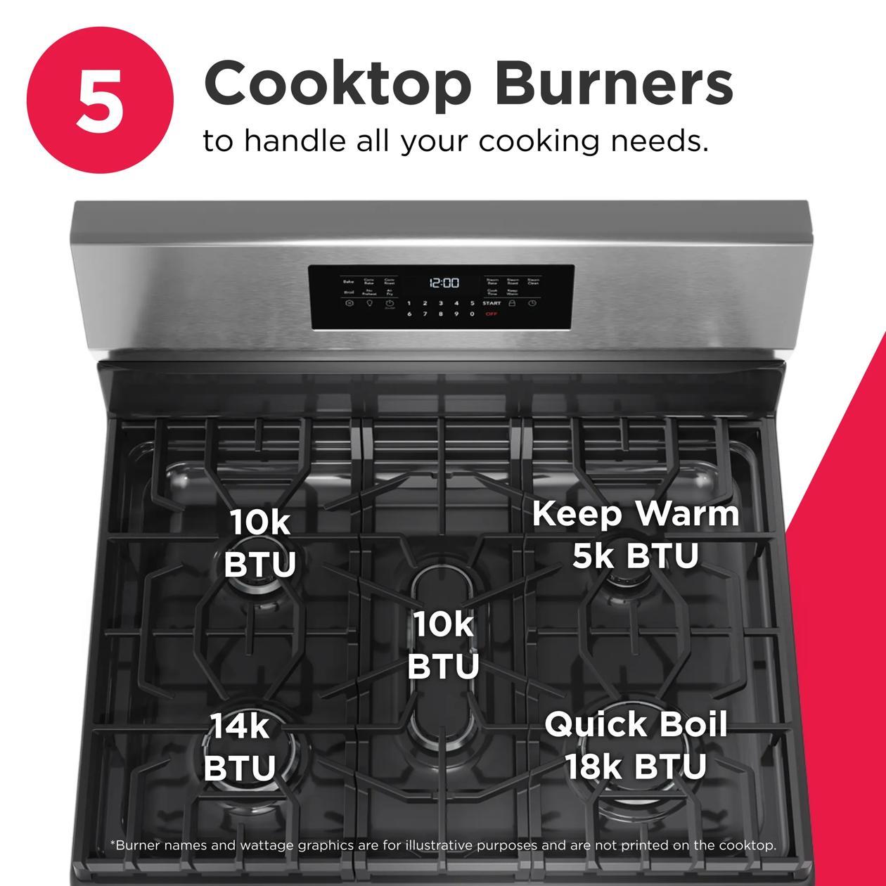Frigidaire GCRG3059BF 30" Rear Control Gas Range with Air Fry