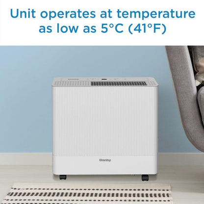 DDR050BSWDB Danby 50 Pint Dehumidifier with Wi-Fi in White