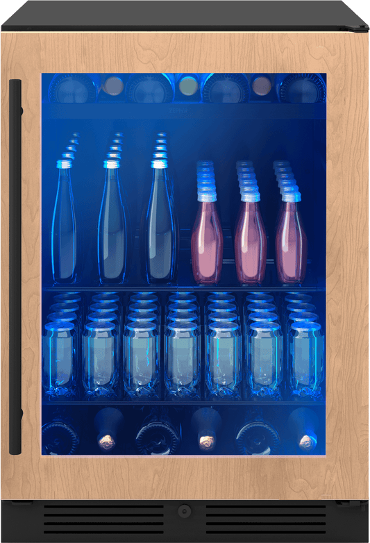 Zephyr PRB24C01CPG Presrv Bev Cooler, 24in UC, Panel Ready+Gls, 1Z