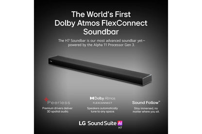 H7W7 LG Cinema Suite 7 with H7 Soundbar and W7 Subwoofer, Dolby Atmos FlexConnect