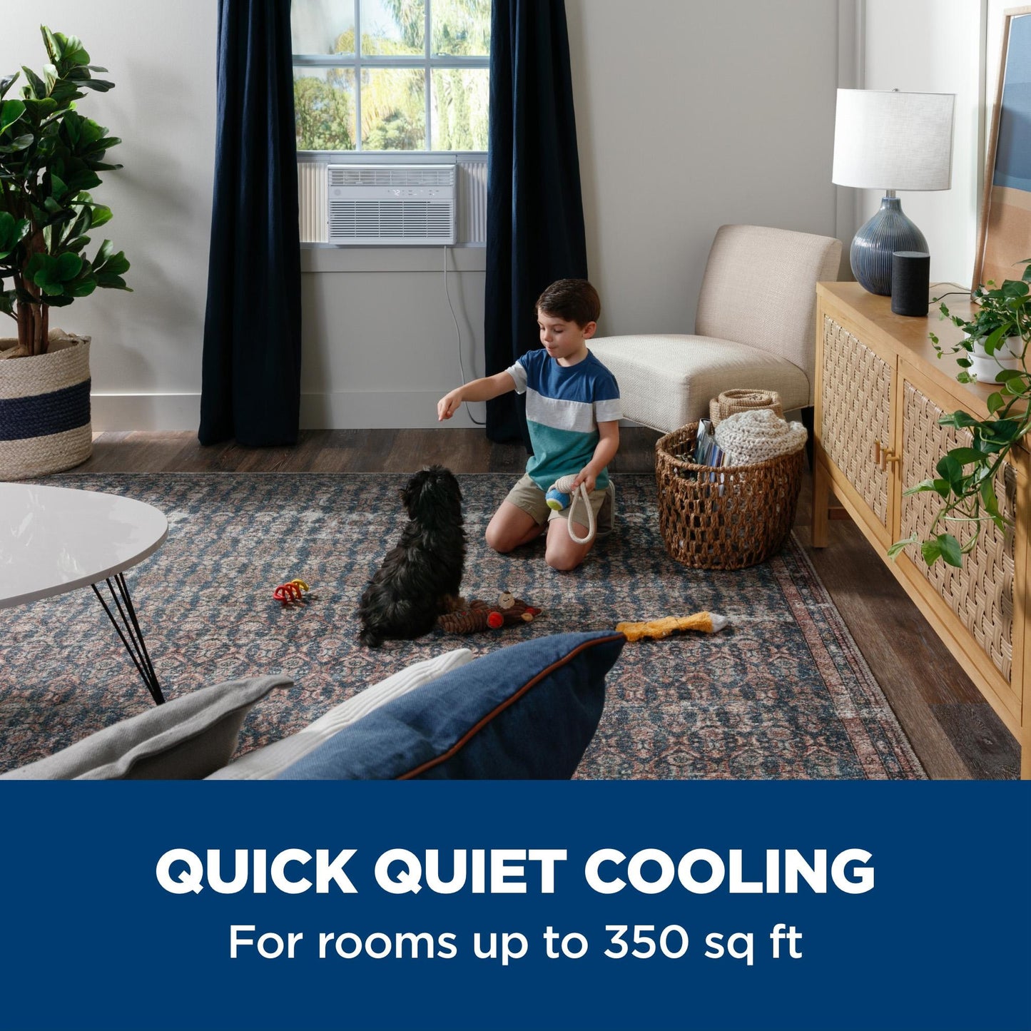 AHEK08AC GE® 8,000 BTU Smart Electronic Window Air Conditioner for Medium Rooms up to 350 sq. ft.