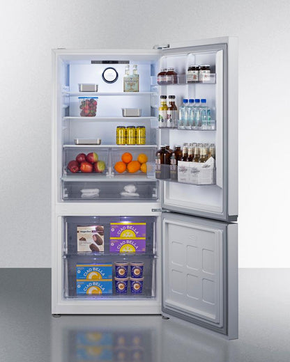 Summit FFBF172W 30" Wide Bottom-mount Refrigerator-freezer, Counter Depth