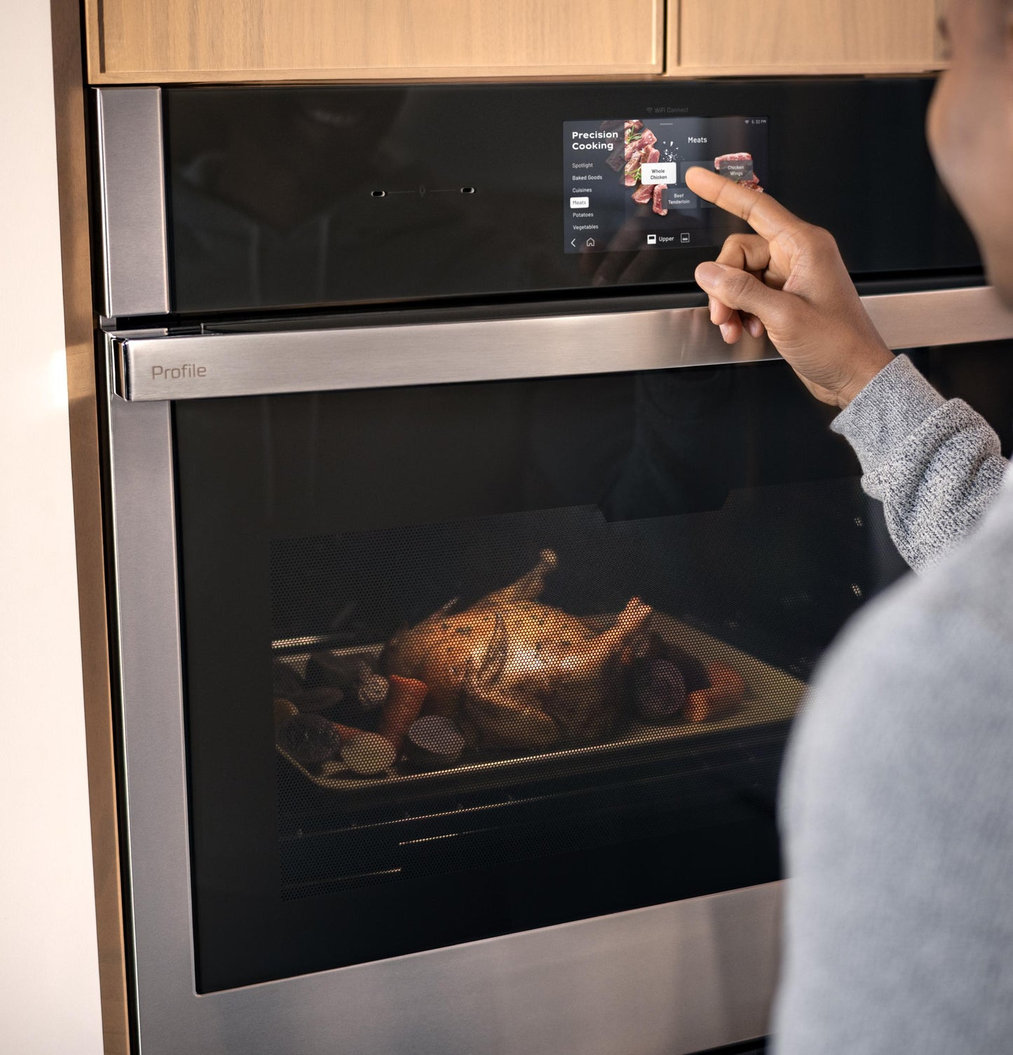 PTS9000SZSS GE Profile™ 30" Smart Built-In Convection Single Wall Oven with In-Oven Camera and No Preheat Air Fry