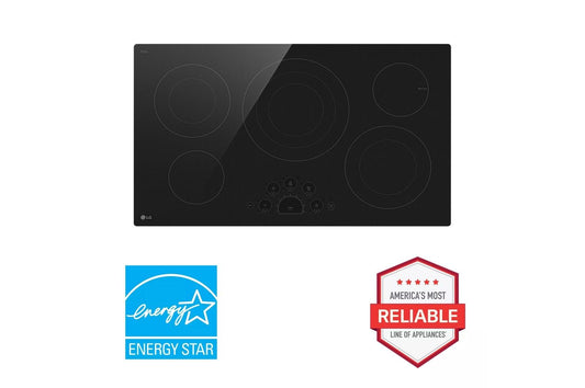 Lg LCE3610SBE 36 Inch Radiant Cooktop, 5 Burner, Black, ENERGY STAR