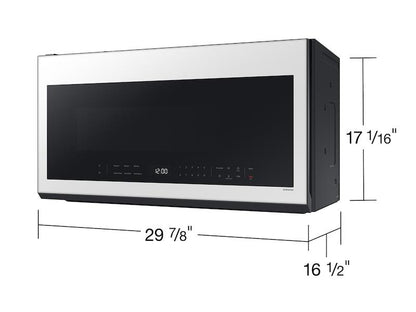 Samsung ME21DB630012 Bespoke 2.1 cu. ft. Over-the-Range Microwave with Wi-Fi in White Glass