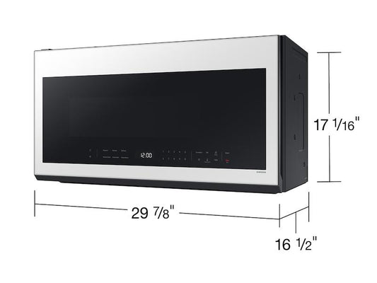 Samsung ME21DB630012 Bespoke 2.1 cu. ft. Over-the-Range Microwave with Wi-Fi in White Glass