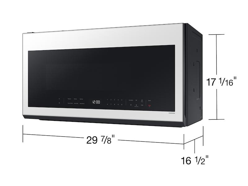 Samsung Bespoke 2.1 cu. ft. Over-the-Range Microwave with Wi-Fi in White Glass