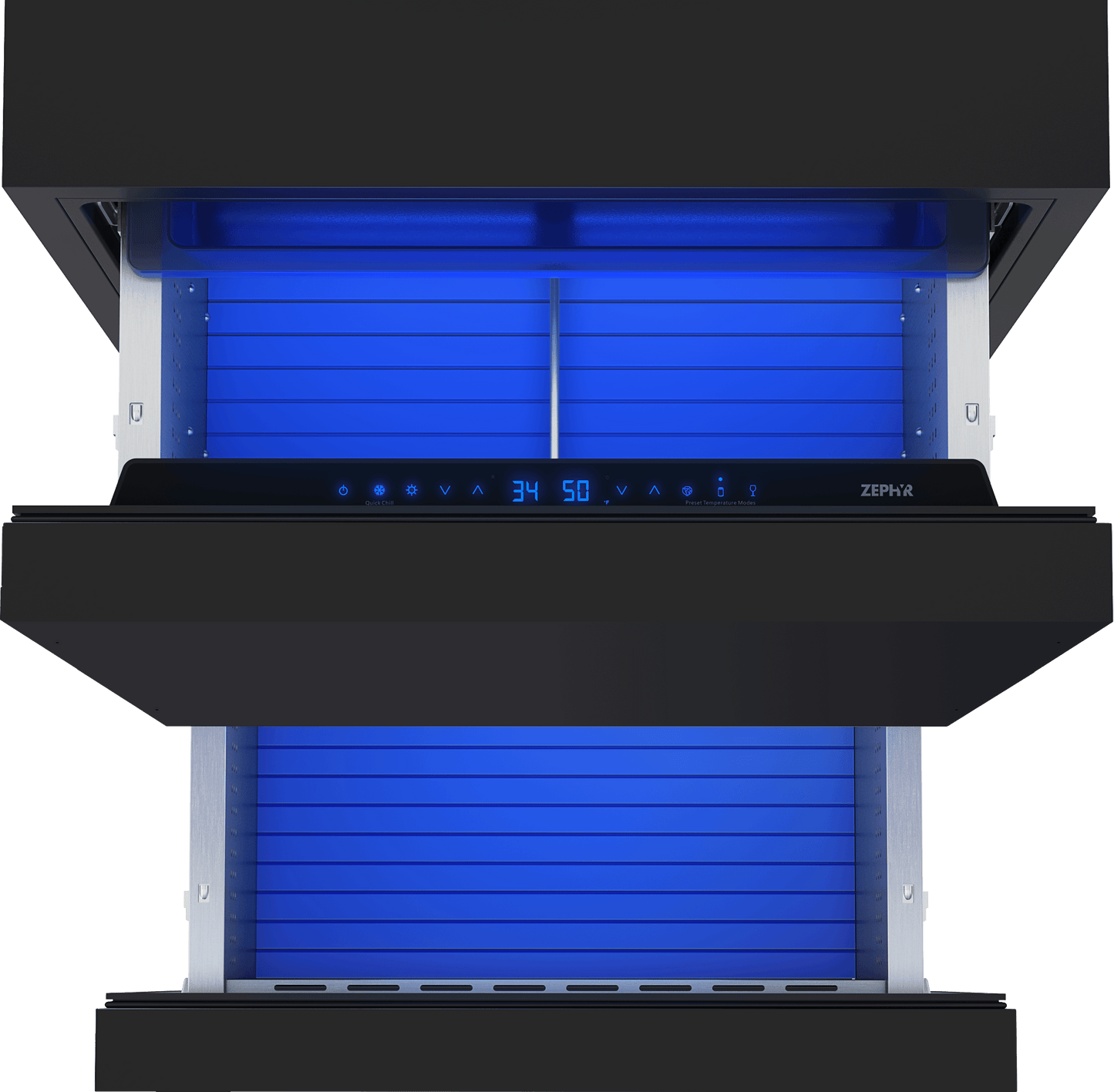 Zephyr PRRD24C2AP Presrv Refrigerator Drawers, 24in Compact, Panel Ready, 2 Zone