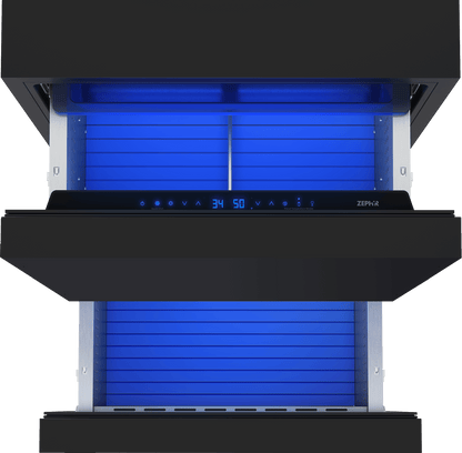 Zephyr PRRD24C2AP Presrv Refrigerator Drawers, 24in Compact, Panel Ready, 2 Zone