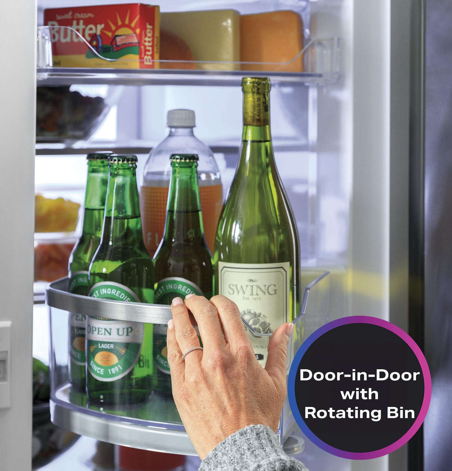 PXD22BYPFS GE Profile™ 22.4 Cu. Ft. Smart Counter-Depth Fingerprint Resistant 4-Door French-Door Refrigerator with Door In Door