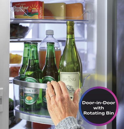 PXD22BYPFS GE Profile™ 22.4 Cu. Ft. Smart Counter-Depth Fingerprint Resistant 4-Door French-Door Refrigerator with Door In Door