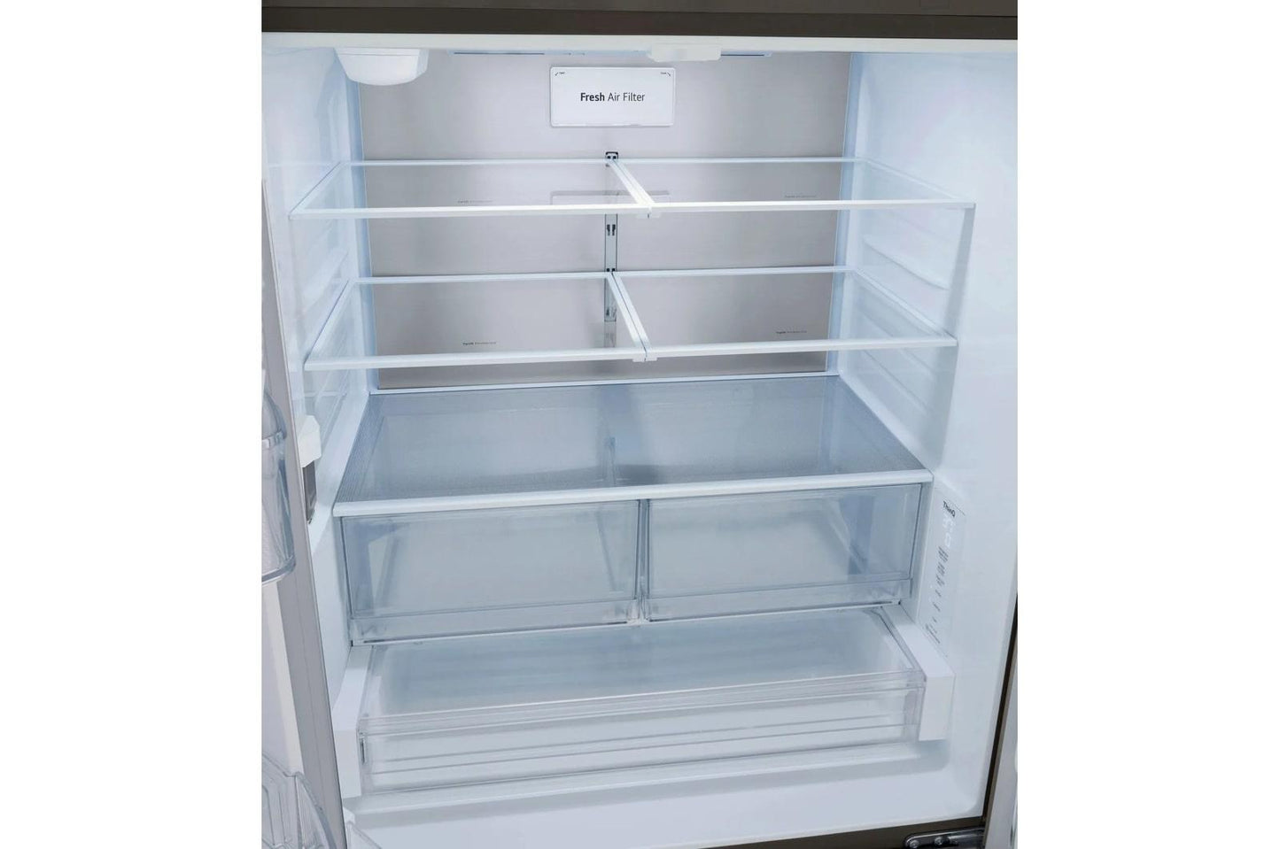 Lg LRFLC2706D 36" Wide, 27 cu ft. 3 Door French Door, C/Depth Refrigerator with Internal Water Dispenser, PrintProof Black Stainless Steel