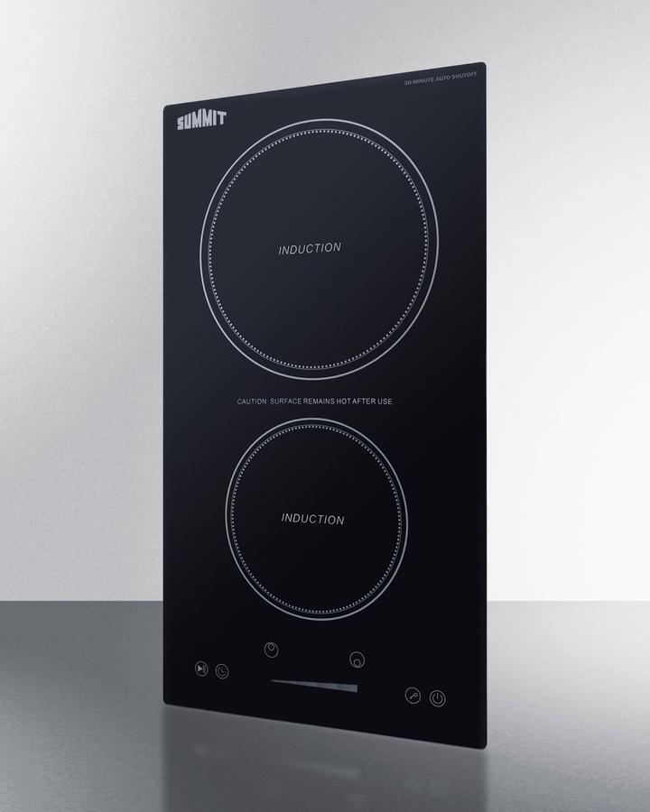 Summit SINCH115V2B 12" Wide 115v 2-zone Induction Cooktop With Safety Shutoff