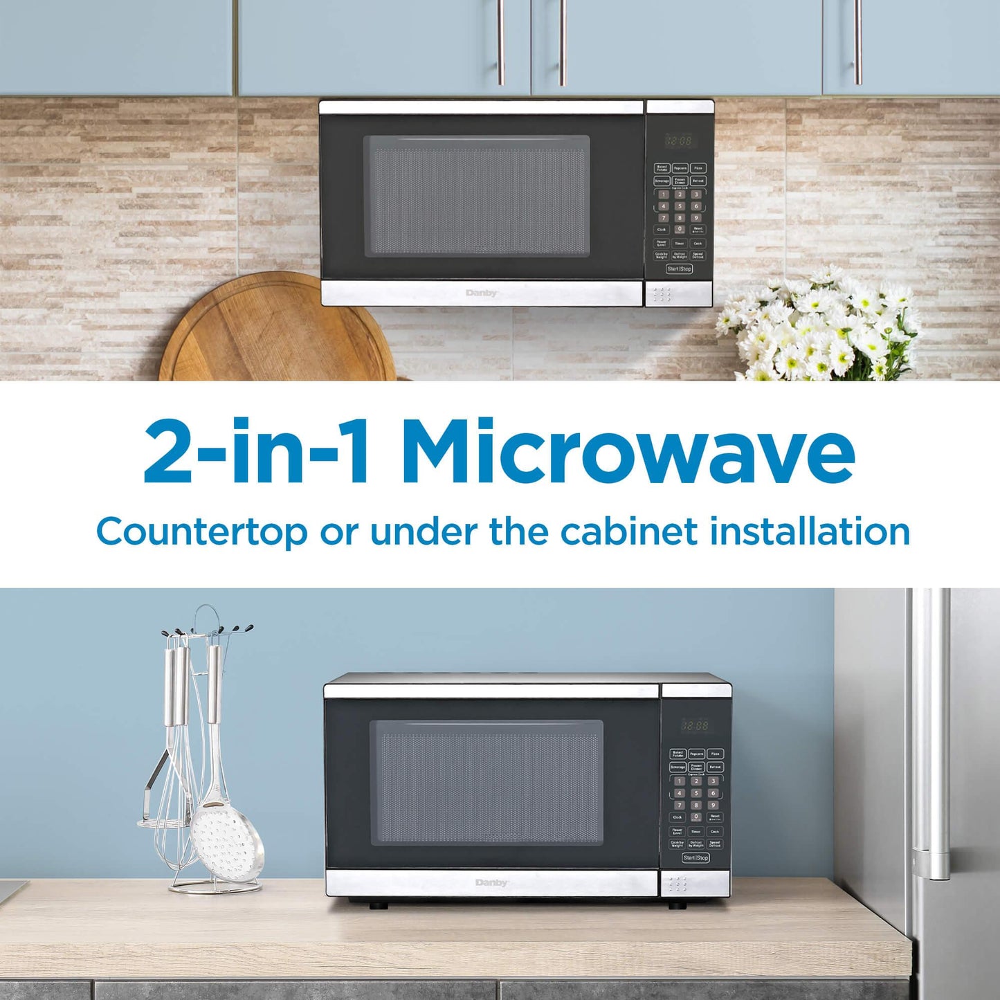 DDMW007501G1 Danby Designer 0.7 cu. ft. Space Saving Under the Cupboard Microwave in Stainless Steel