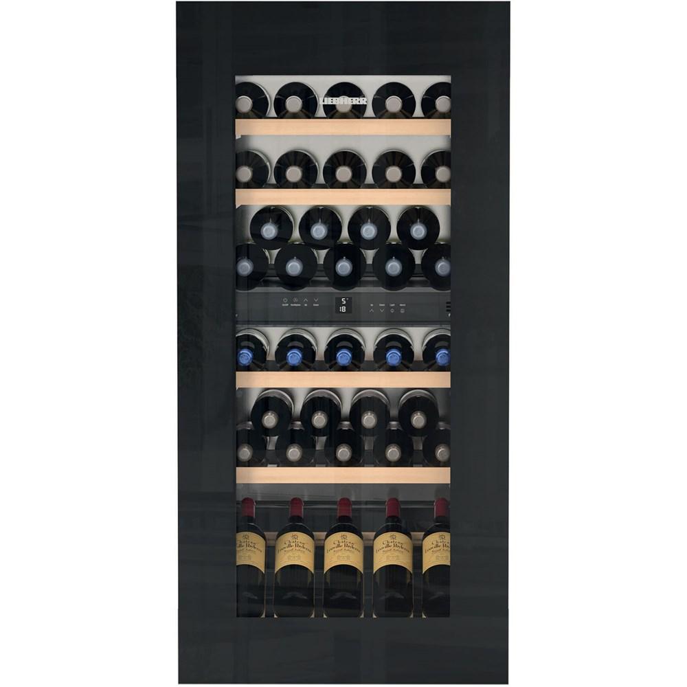 Liebherr 24" Fully Integrated Black Glass Door Tip Open 51 Bottles 2 Zone Wine