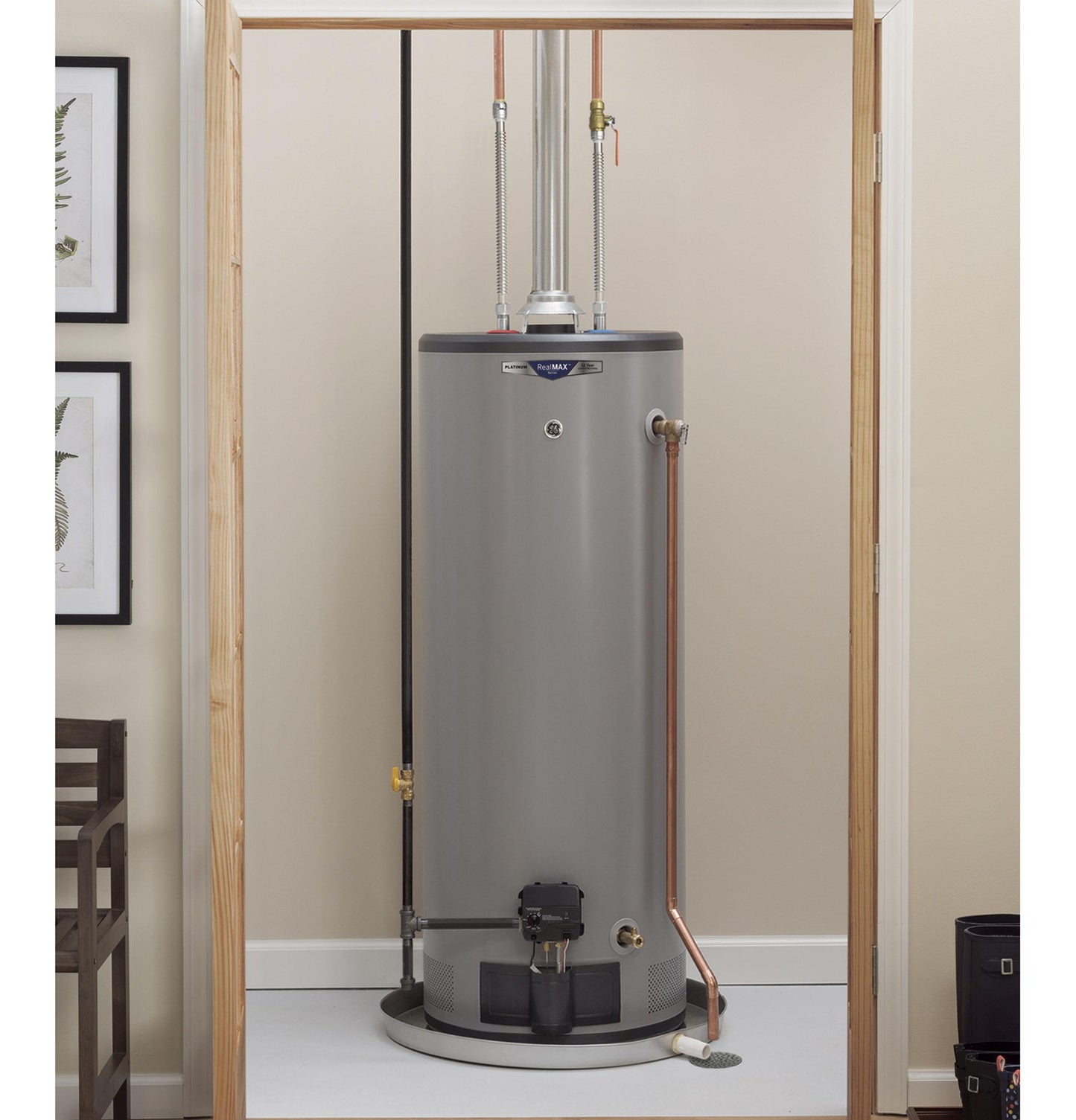 GG40T08BXR GE RealMAX Choice 40-Gallon Tall Natural Gas Atmospheric Water Heater