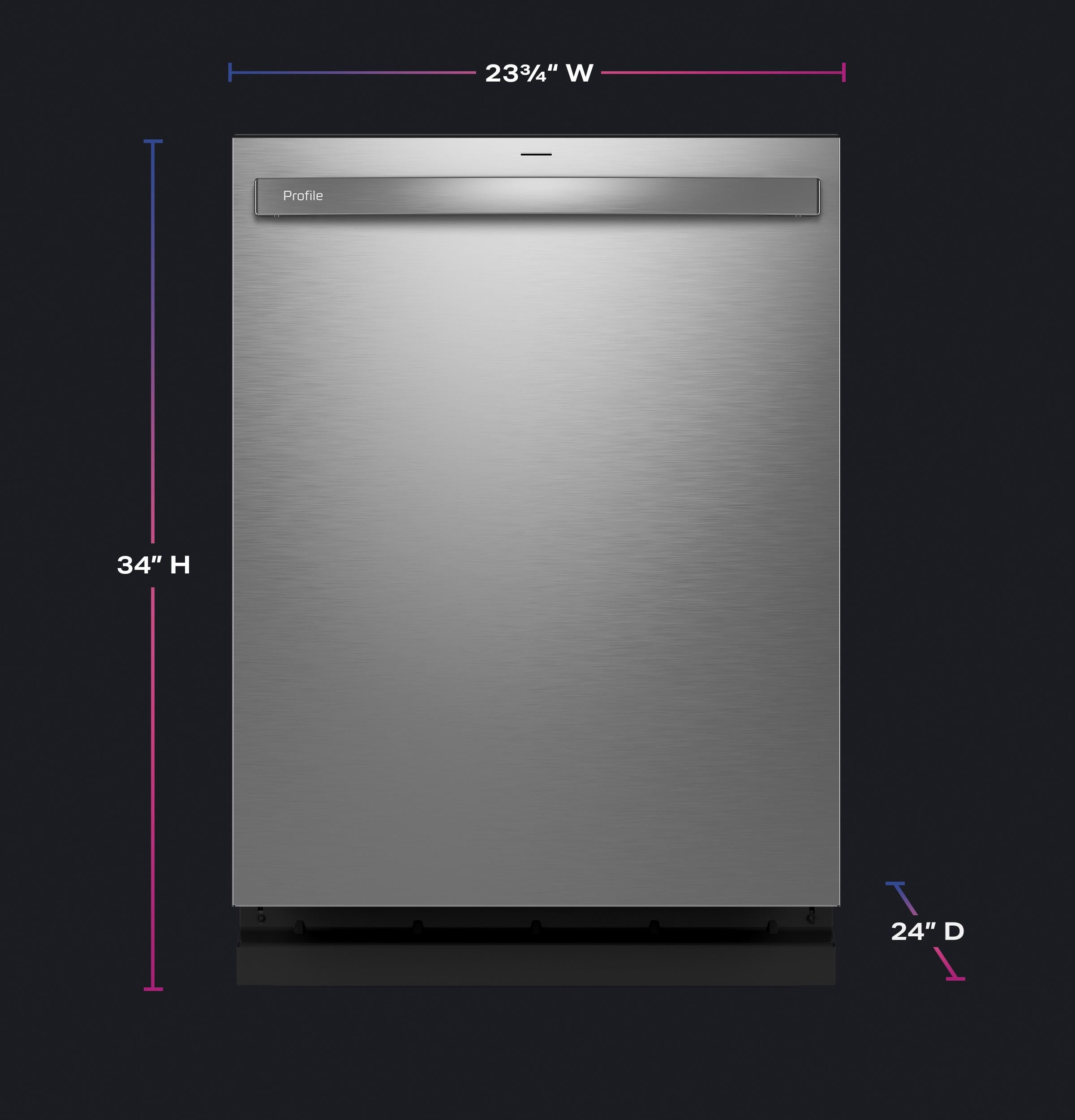 PDT715SYVFS GE Profile™ ENERGY STAR® Fingerprint Resistant Top Control Stainless Interior Dishwasher with Microban™ Antimicrobial Technology with Sanitize Cycle