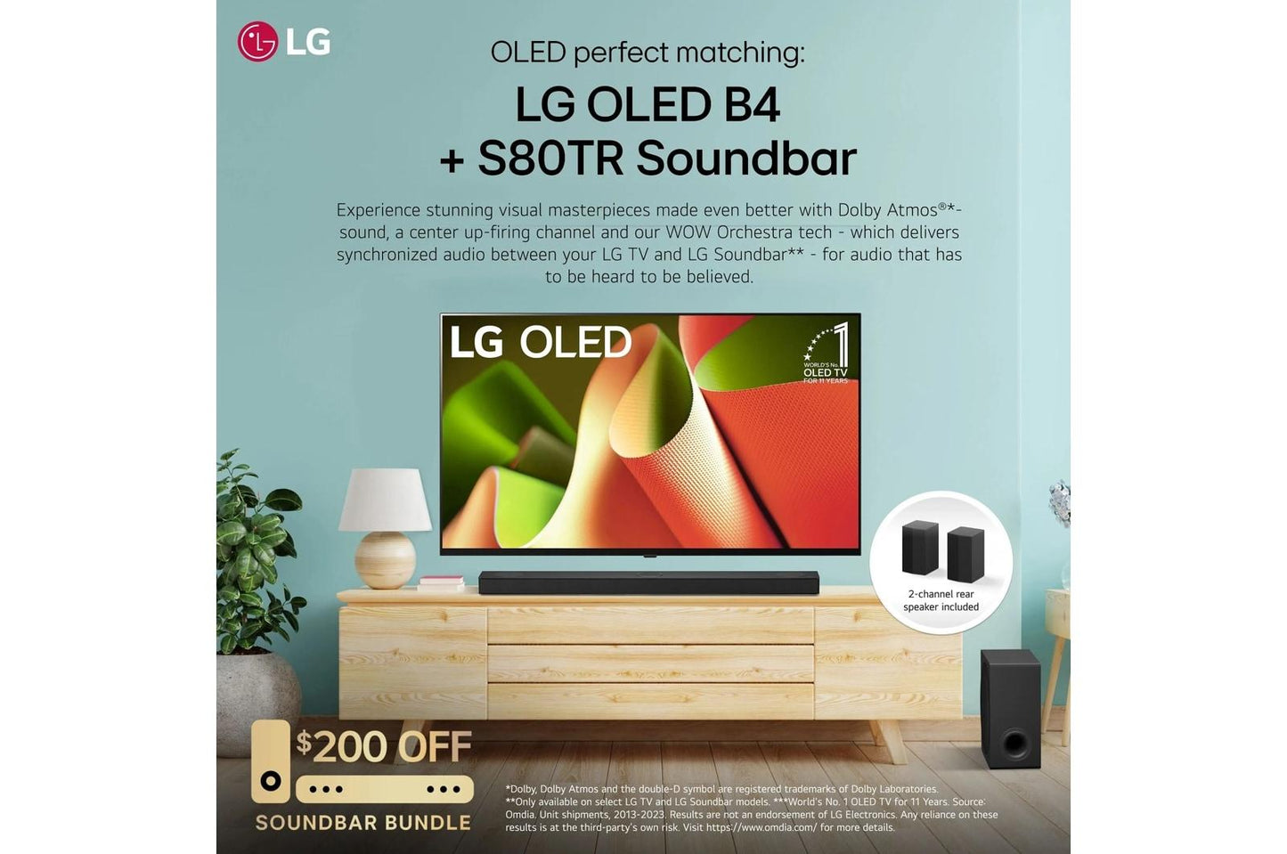 Lg OLED77B4PUA 77 Inch Class LG OLED B4 4K Smart TV 2024