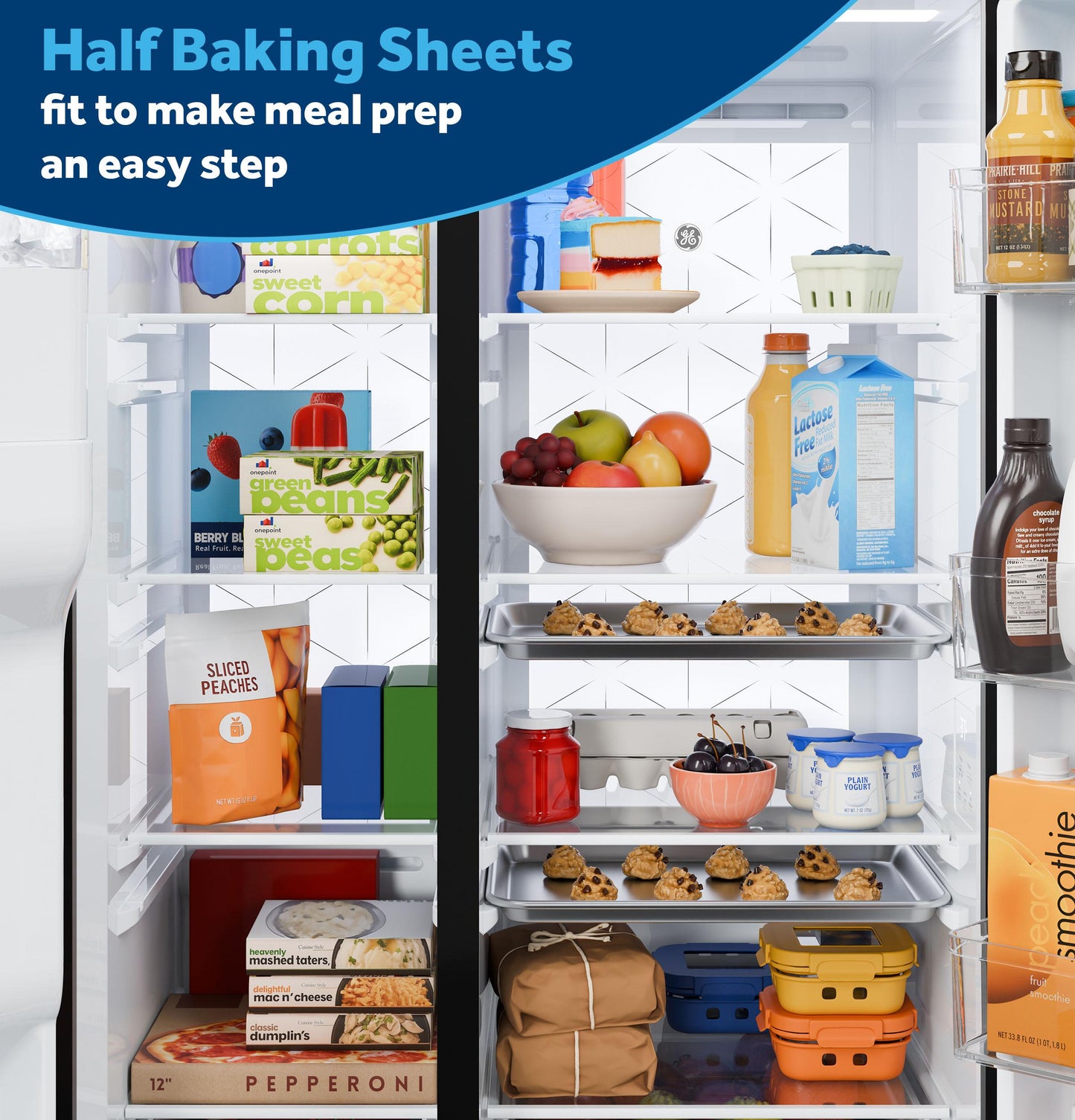 GSS28PYYFS GE® 27.7 Cu. Ft. Side-By-Side Refrigerator with LED Light Walls and Extra Tall Dispenser