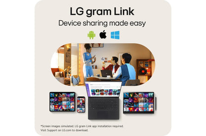 16Z90SHADB9U1 LG gram 16 Inch Lightweight Laptop, Intel® Evo™ Edition - AI-enabled Intel® Core™ Ultra 7 processor, Windows 11 Home, 32GB RAM, 2TB (1TB x 2) SSD, Black