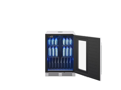 PRKB24C01AG Presrv Kegerator & Beverage Cooler, 24in Under Cabinet, SS+Glass, Reverse Door, 1 Zone