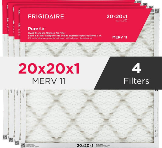 Frigidaire HVAC2020114 PureAir® 20" x 20" x 1" MERV 11 Premium Allergen Air Filter - 4 Pack