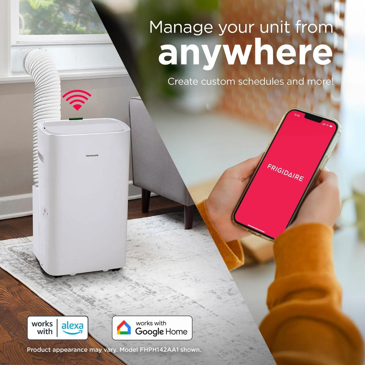 Frigidaire FHPC142AA1 3-in-1 Connected Portable Room Air Conditioner 14,000 BTU (ASHRAE) / 10,000 BTU (DOE)