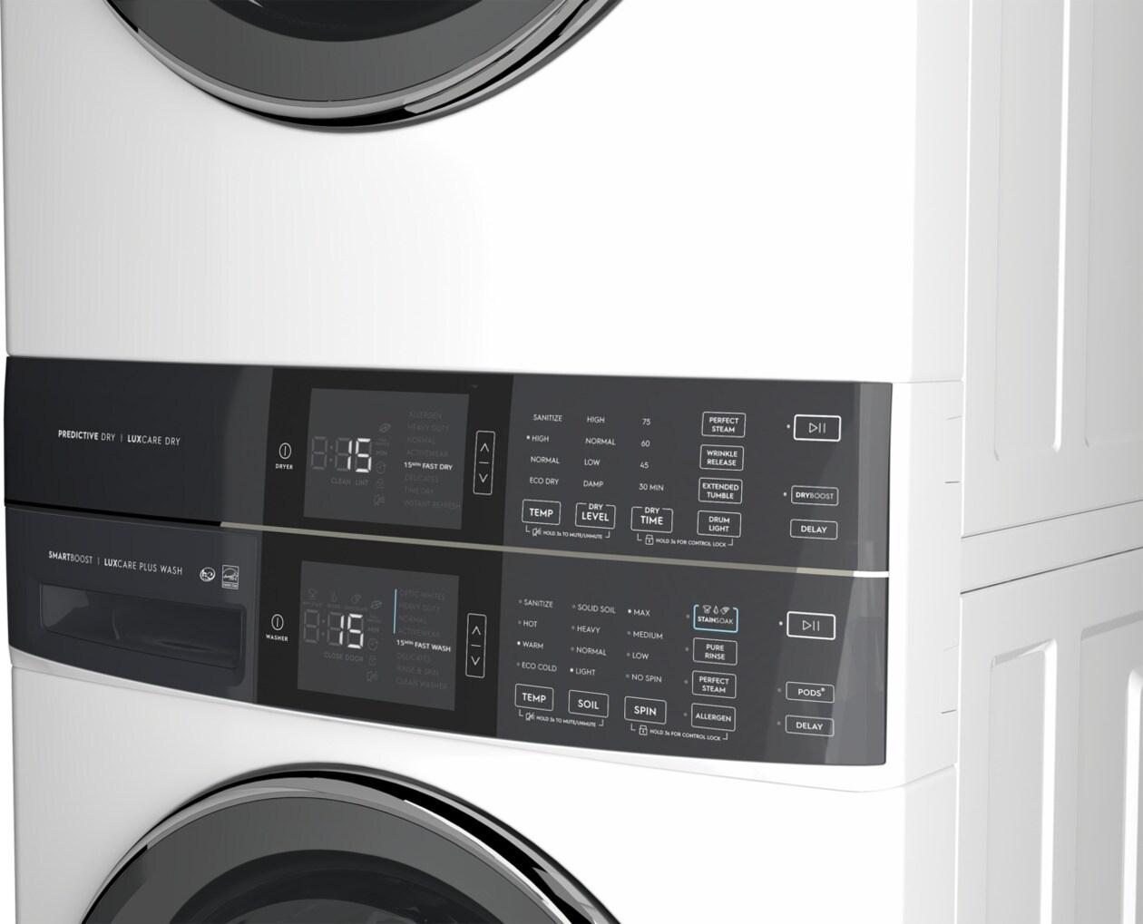Electrolux ELTG7600AW Laundry Tower Single Unit Front Load 4.5 Cu. Ft. Washer & 8 Cu. Ft. Gas Dryer