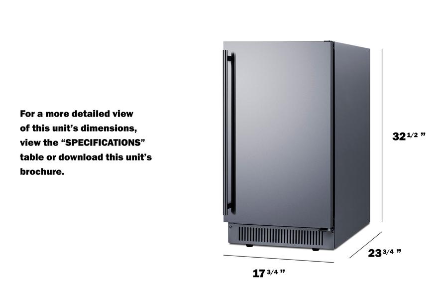 Summit BIM182ADA 18" Wide Clear Icemaker, ADA Compliant
