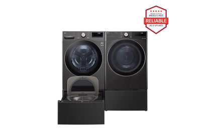 Lg WM4000HBADLHC4002BWD300CBWDP6B 4.5 cu. ft. Front Load Washer and 7.8 cu. ft. Heat Pump Ventless Dryer with pedestal washer and drawer Laundry Set in Black Steel