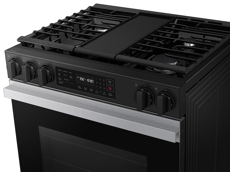 Samsung NSG6DG8300SR Bespoke 6.0 cu. ft. Smart Slide-In Gas Range with Air Fry & Precision Knobs in Stainless Steel