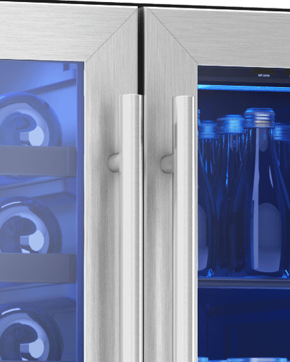 Zephyr BWB24C32AG Brisas Wine Bev Cooler, 24in UC, SS+Gls, Fr Dr, 2Z