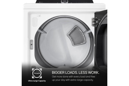 Lg DLEX8600WE 7.3 cu. ft. Ultra Large High Efficiency Electric TurboSteam™ LG EasyLoad™ Door, Wi-Fi Connectivity, White