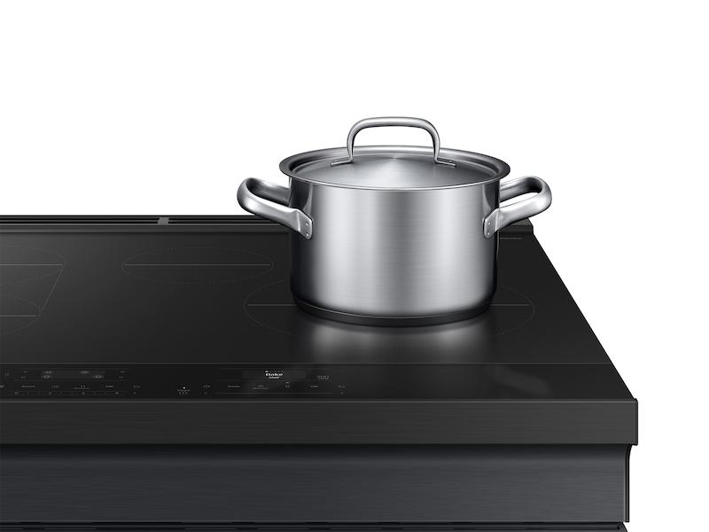 Samsung Bespoke 6.3 cu. ft. Smart Slide-In Induction Range with Anti-Scratch Glass Cooktop in Matte Black Steel