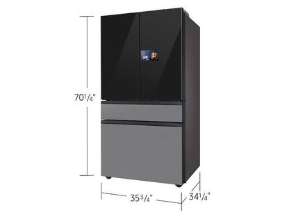 Samsung RF90F29BECR Bespoke 29 cu. ft. 4-Door French Door Refrigerator with AI Home & AI Vision Inside™ in Charcoal Glass and Stainless Steel