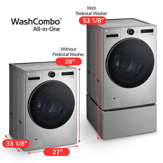 Lg WM6998HVA Ventless Washer/Dryer Combo LG WashCombo™ All-in-One 5.0 cu. ft. Mega Capacity with Inverter HeatPump™ Technology and Direct Drive Motor