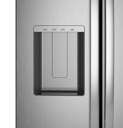 GZS24NYYFS GE® 23.6 Cu. Ft. Counter-Depth Side-By-Side Refrigerator with Extra Tall Dispenser and In-Door Icemaker