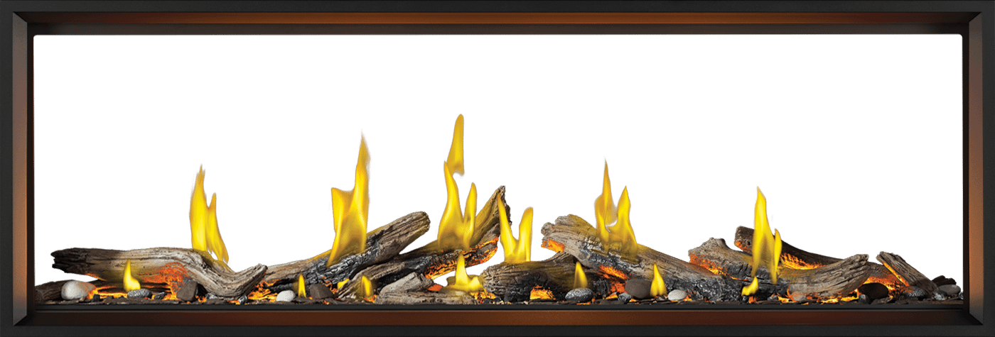 Napoleon Bbq TLV74LN2 Tall Linear Vector 74 See Through with Luminous Logs with Luminous Logs