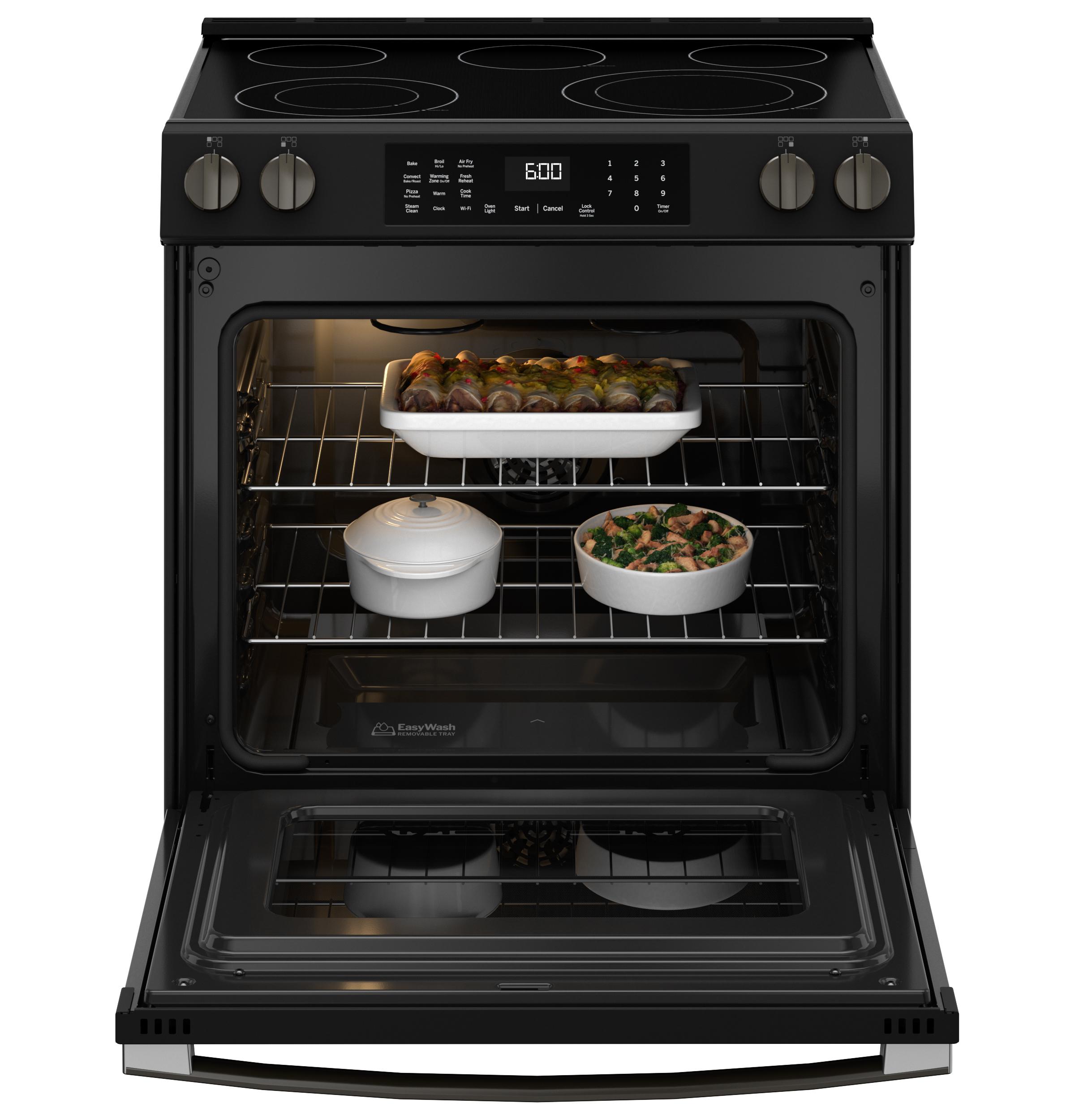 GRS600AVDS GE® 30" Slide-In Electric Convection Range with No Preheat Air Fry and EasyWash™ Oven Tray