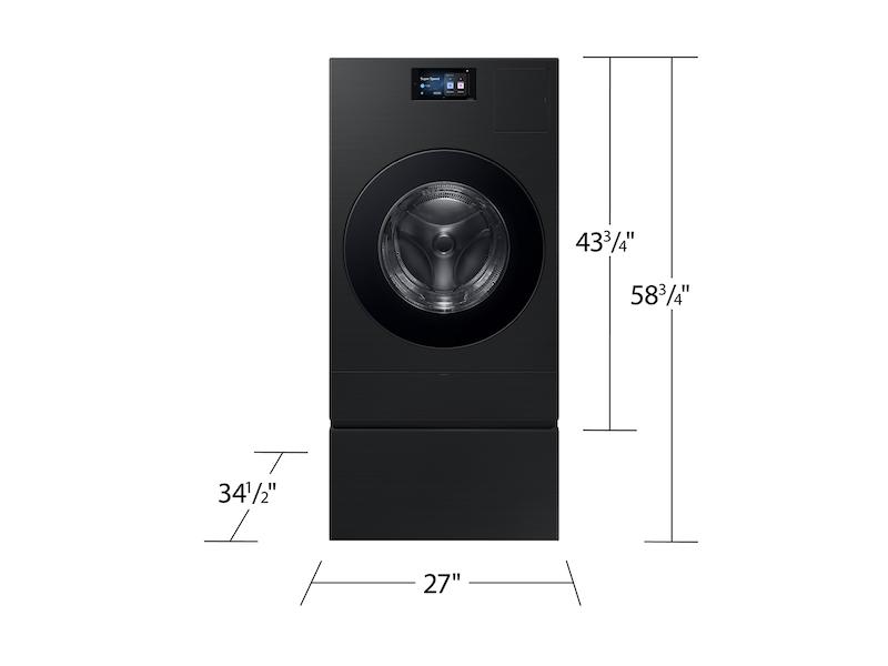 Samsung WE702NB Bespoke AI Laundry Combo™ Pedestal with Storage Drawer in Brushed Black