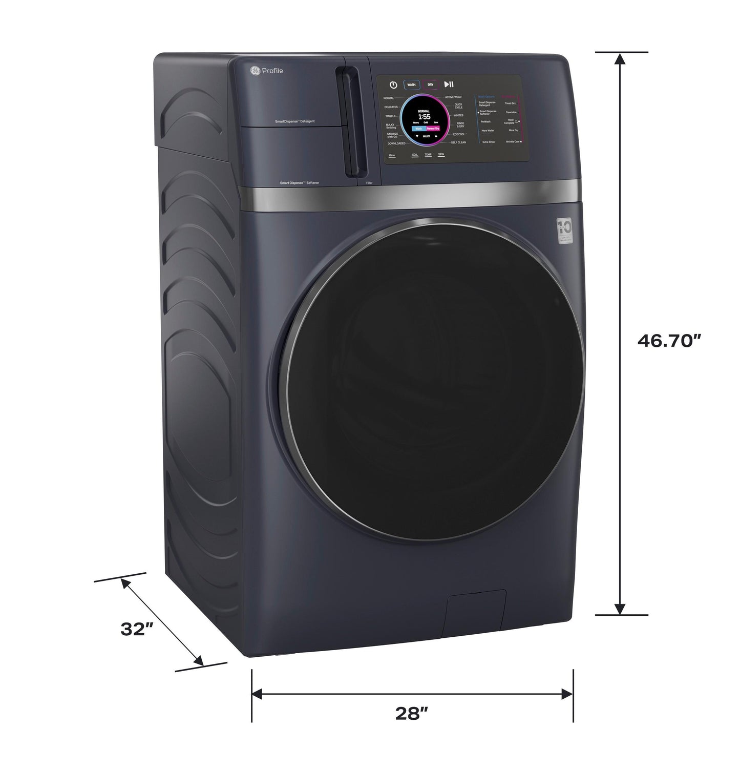 PFQ97HSPVRS GE Profile™ ENERGY STAR® 4.8 cu. ft. Capacity UltraFast Combo with Ventless Inverter Heat Pump Technology Washer/Dryer