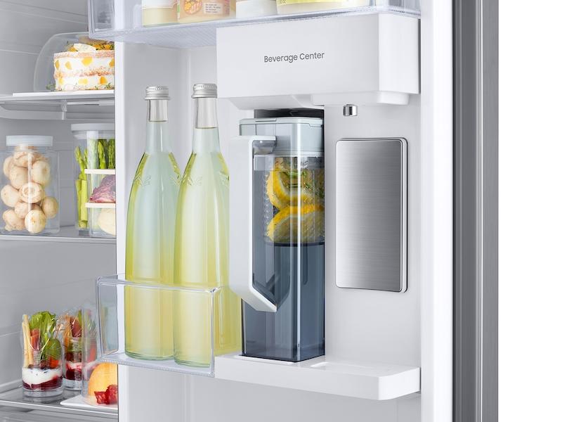 Samsung Bespoke Counter Depth Side-by-Side 23 cu. ft. Refrigerator with Beverage Center™ in White Glass