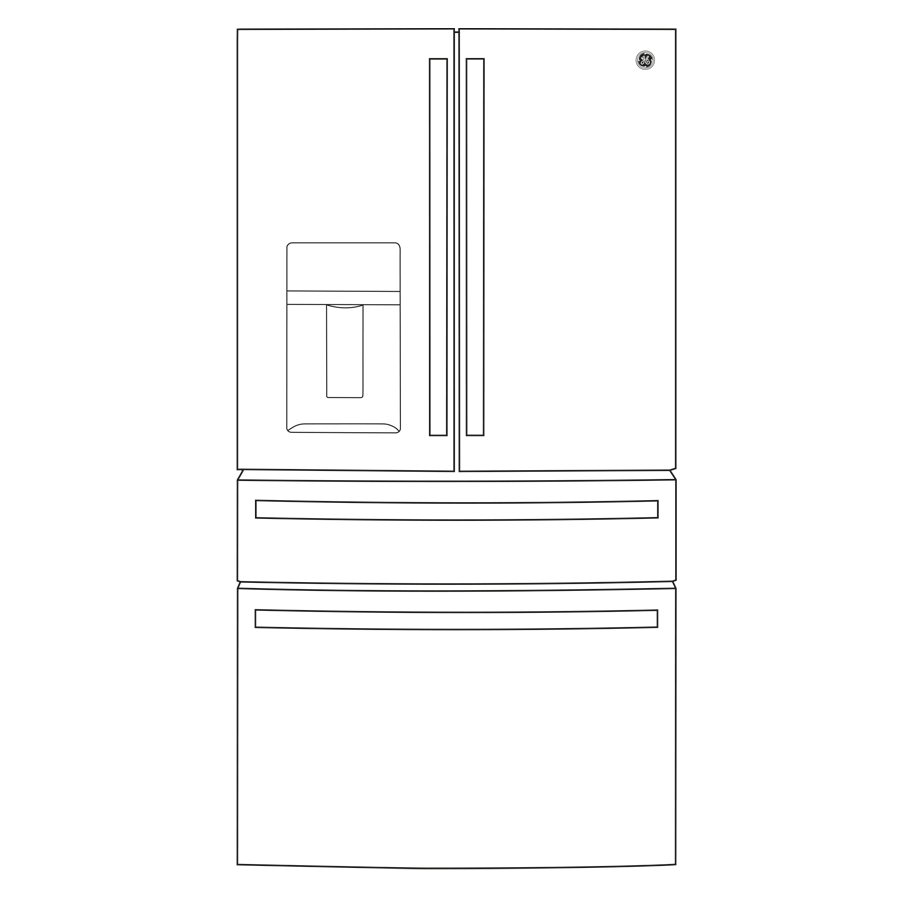PXD22BYPFS GE Profile™ 22.4 Cu. Ft. Smart Counter-Depth Fingerprint Resistant 4-Door French-Door Refrigerator with Door In Door